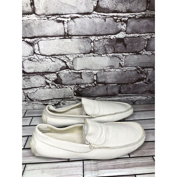 Baldinini White Leather Casual Penny Loafers Driving Shoes Men’s Sz 42EU/9M US main image 14